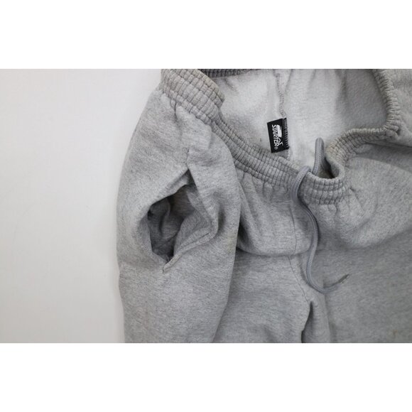 Vtg 90s Starter Mens Medium Distressed Cuffed Sweatpants Joggers Heather Gray - Picture 9 of 15